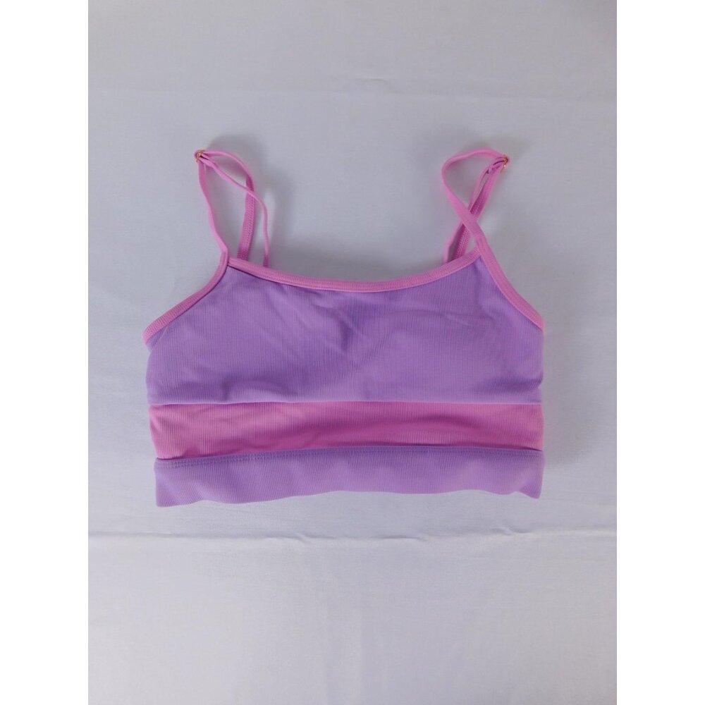 Wilo The Label Tank Top Womens Small Purple Pink Colorblock Ribbed Camisole
